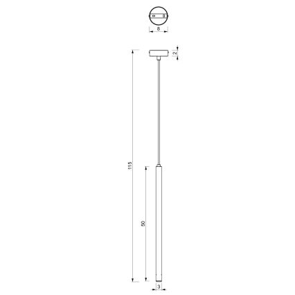 Lampadario a sospensione con filo YORU 1xG9/8W/230V 50 cm nero