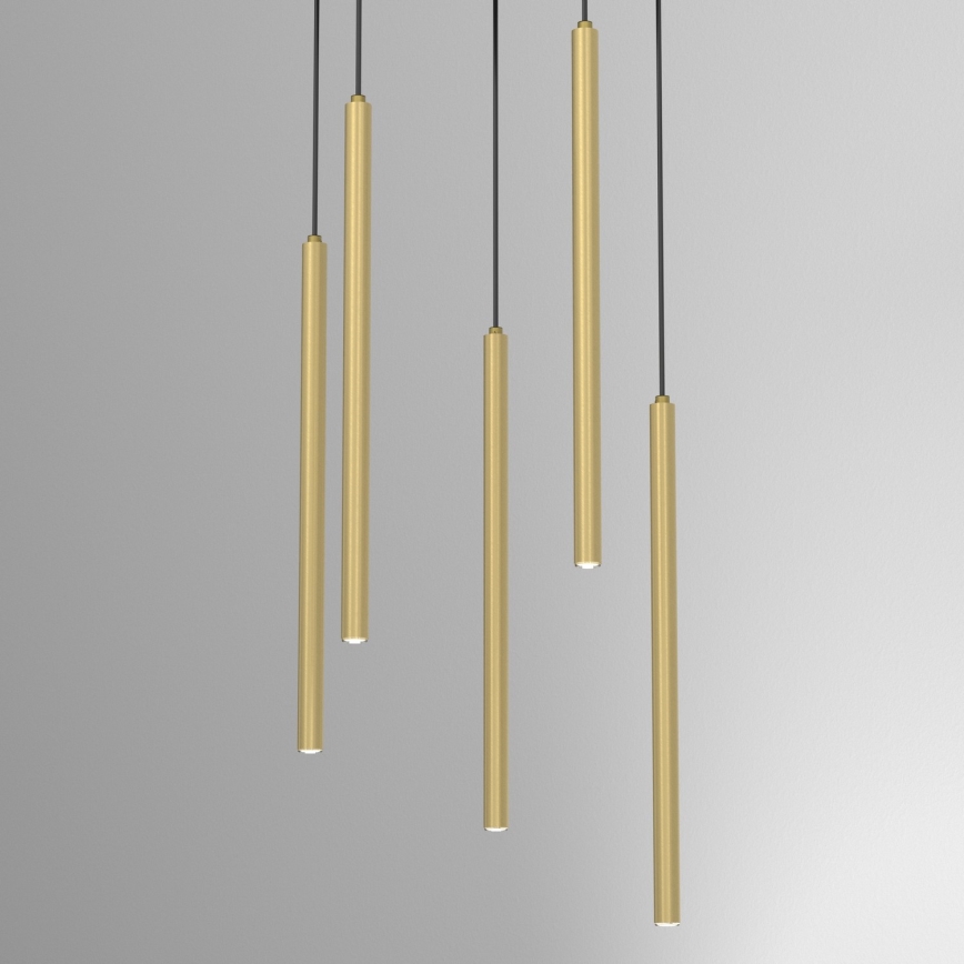 Lampadario a sospensione con filo YORU 5xG9/8W/230V ottone