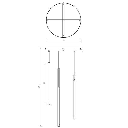 Lampadario a sospensione con filo YORU 5xG9/8W/230V ottone