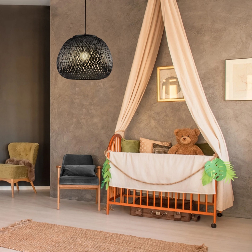 Lampadario a sospensione con filo ZANZIBAR 1xE27/20W/230V diametro 35 cm bambù