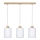 Lampadario a sospensione con filo ZEFIR 3xE27/60W/230V quercia
