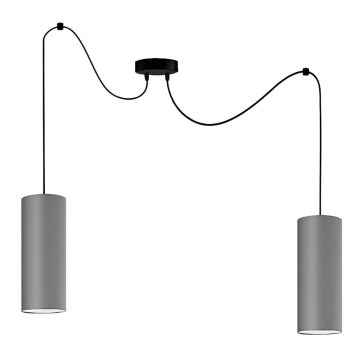 Lampadario a sospensione con filo ZIK 2xE27/40W/230V ragno grigio