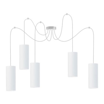 Lampadario a sospensione con filo ZIK 5xE27/40W/230V ragno bianco