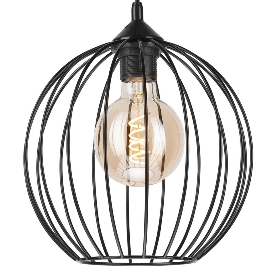 Lampadario a sospensione con filo ZOYA 1xE27/60W/230V nero