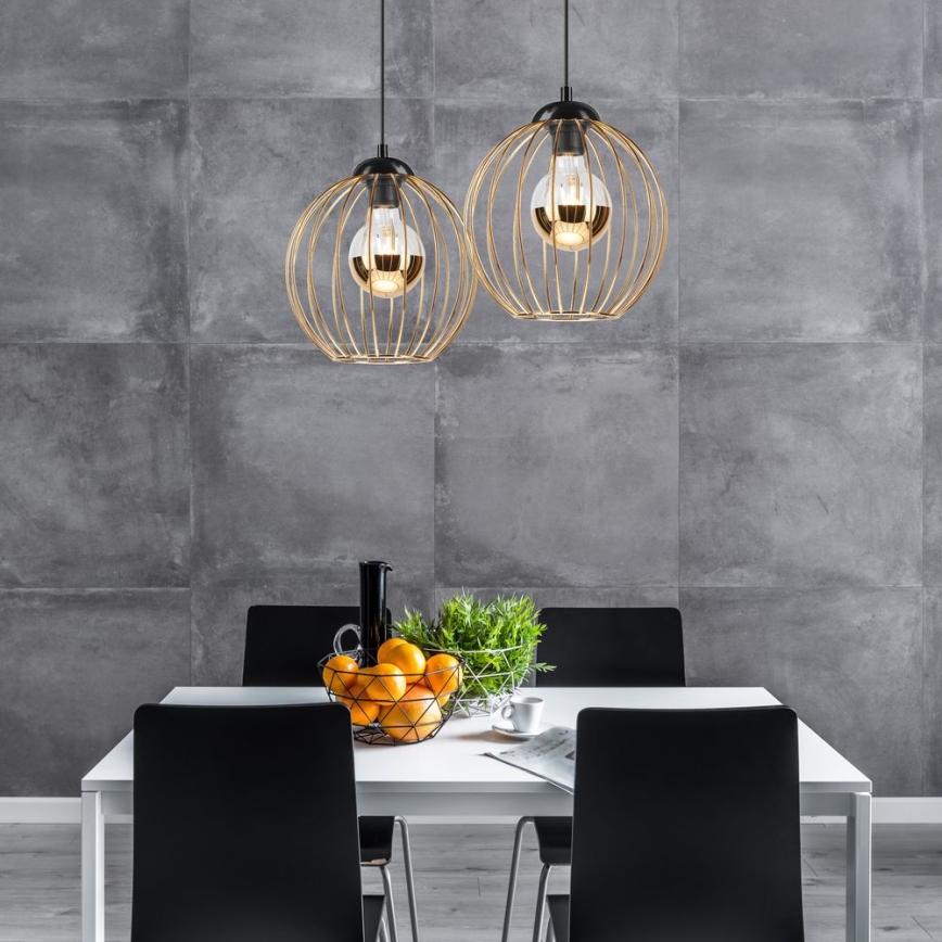 Lampadario a sospensione con filo ZOYA 2xE27/60W/230V oro