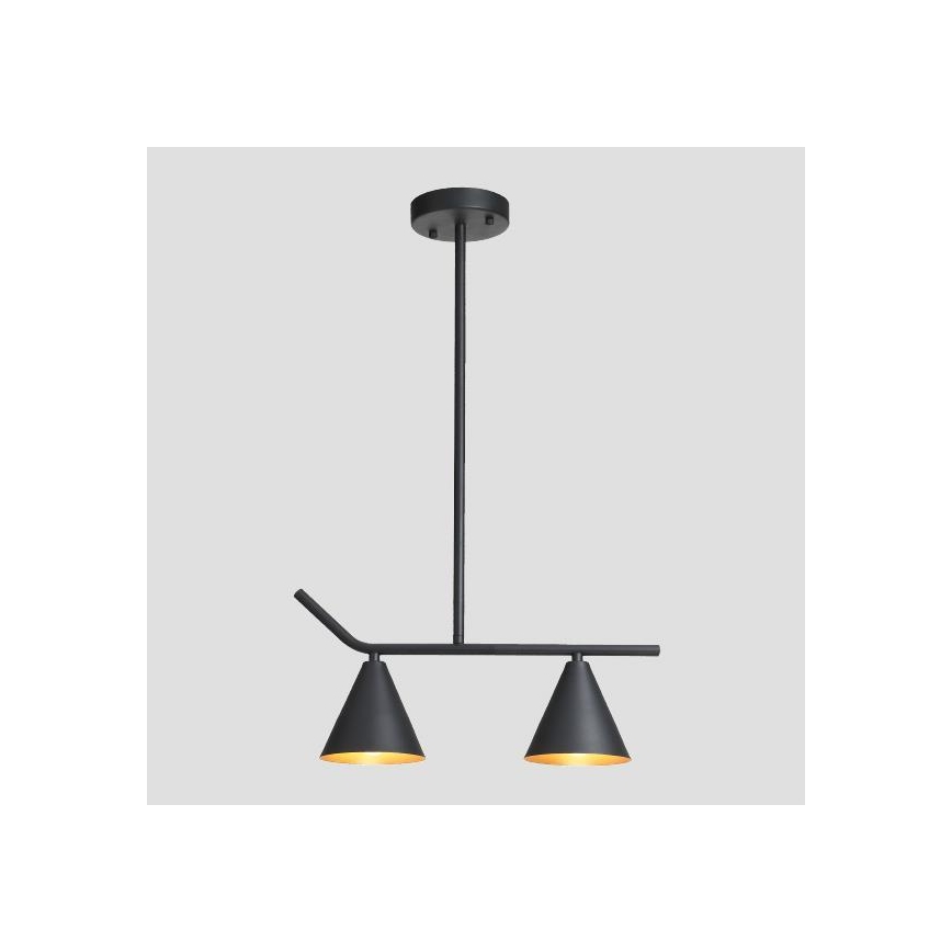 Lampadario a sospensione con supporto rigido 2xE27/40W/230V nero