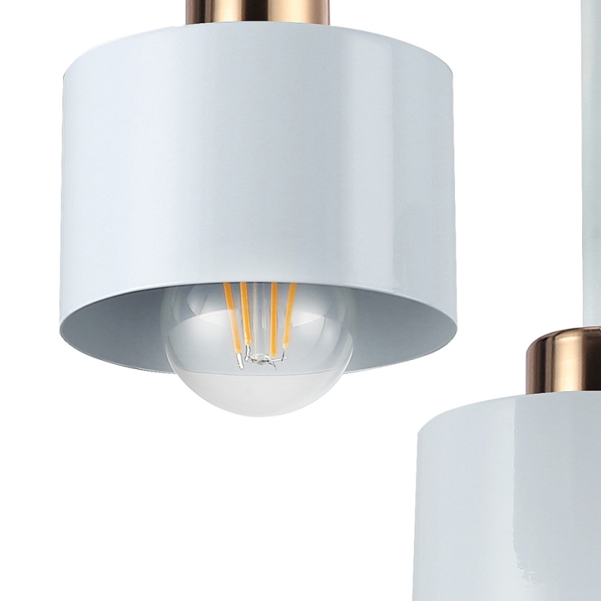 Lampadario a sospensione con supporto rigido 3xE27/35W/230V diametro 30 cm bianco/oro