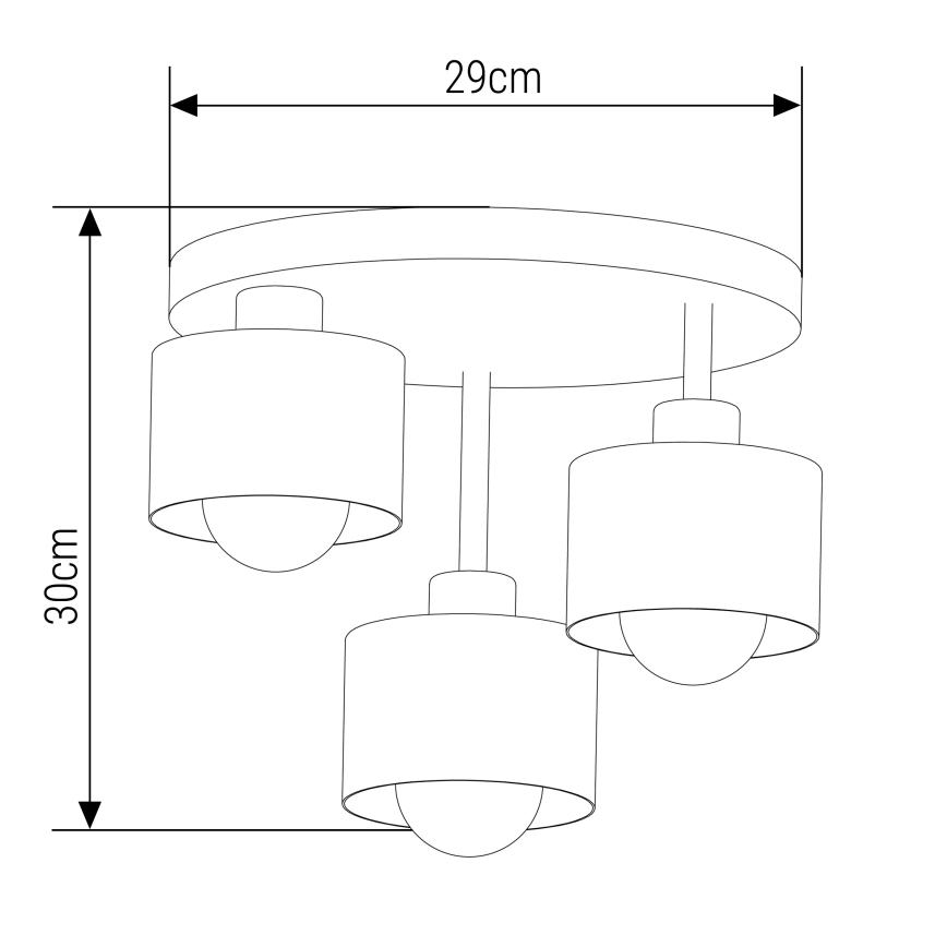 Lampadario a sospensione con supporto rigido 3xE27/35W/230V diametro 30 cm bianco/oro