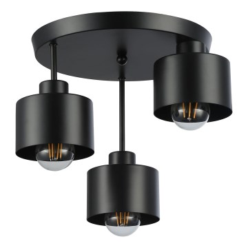 Lampadario a sospensione con supporto rigido 3xE27/35W/230V diametro 30 cm nero