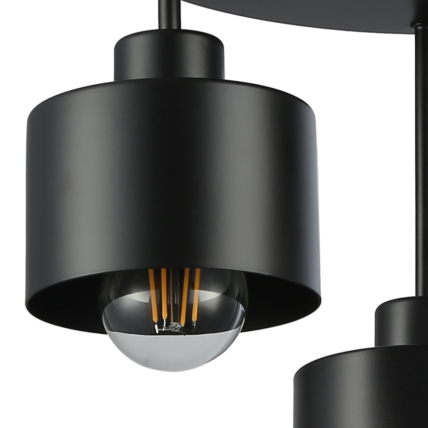 Lampadario a sospensione con supporto rigido 3xE27/35W/230V diametro 30 cm nero