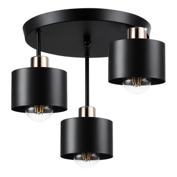 Lampadario a sospensione con supporto rigido 3xE27/35W/230V diametro 30 cm nero/oro