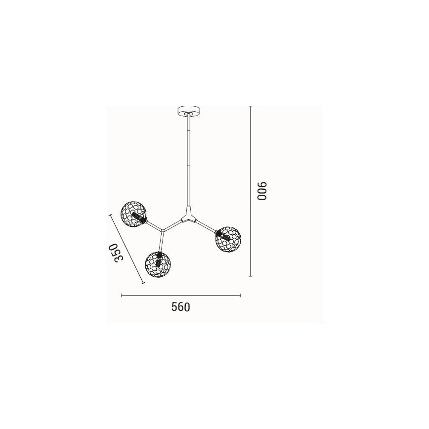 Lampadario a sospensione con supporto rigido 3xG9/15W/230V grigio