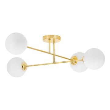 Lampadario a sospensione con supporto rigido 4xE27/35W/230V diametro 70 cm oro