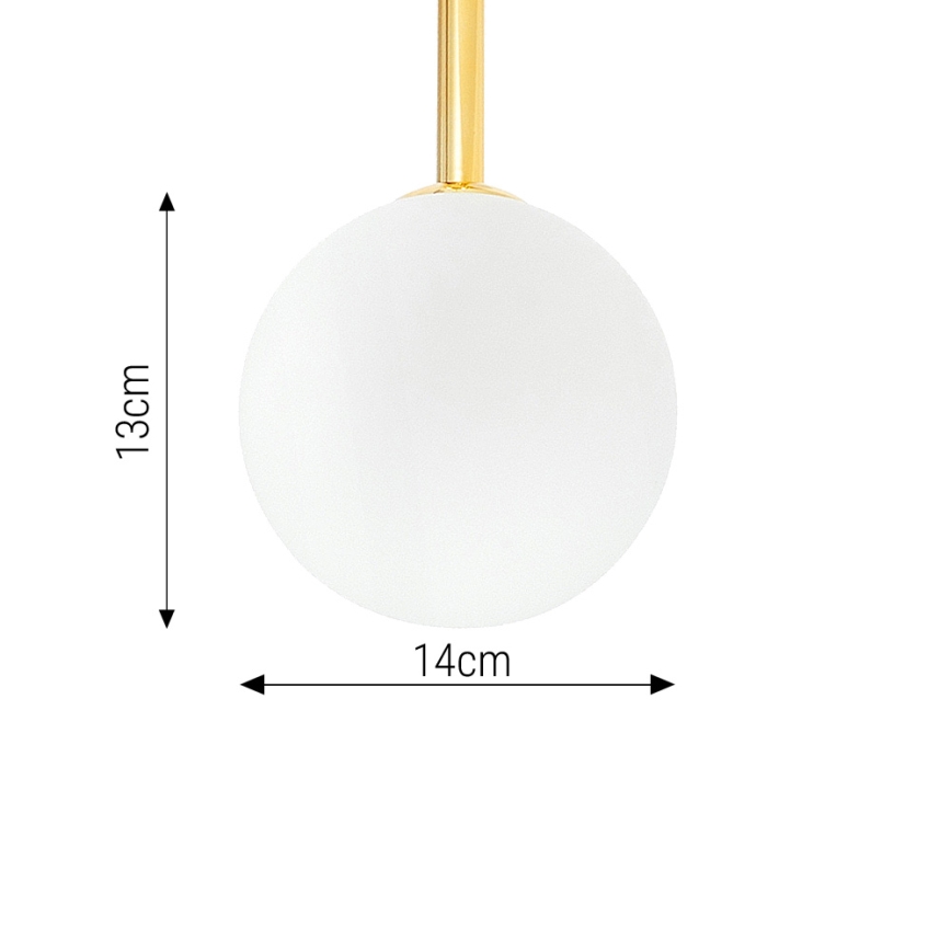 Lampadario a sospensione con supporto rigido 4xE27/35W/230V diametro 70 cm oro