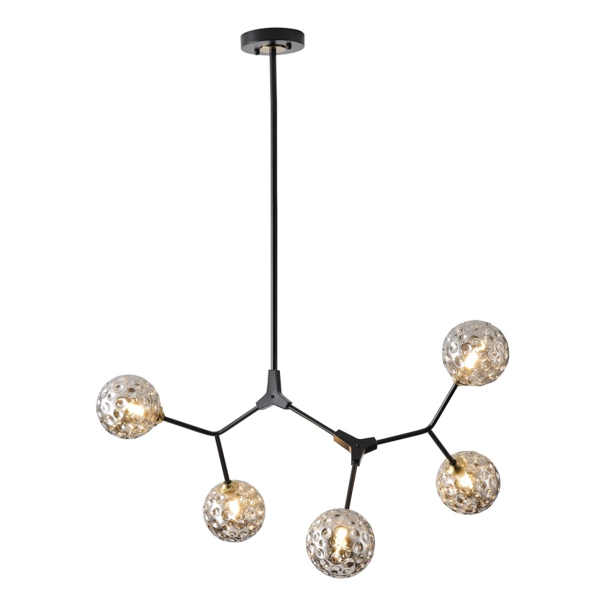 Lampadario a sospensione con supporto rigido 5xG9/15W/230V grigio