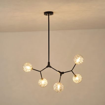 Lampadario a sospensione con supporto rigido 5xG9/15W/230V grigio