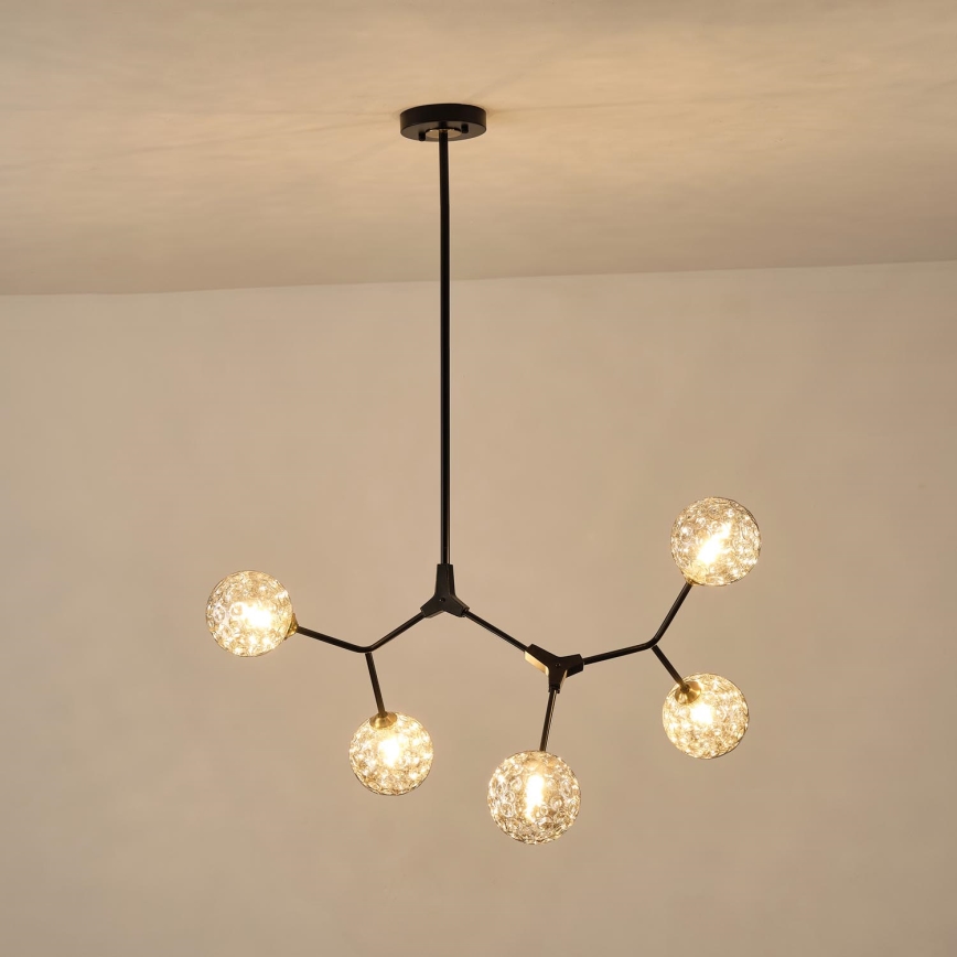 Lampadario a sospensione con supporto rigido 5xG9/15W/230V grigio