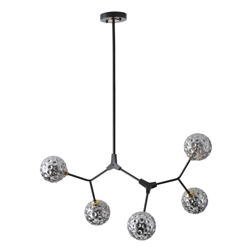 Lampadario a sospensione con supporto rigido 5xG9/15W/230V grigio