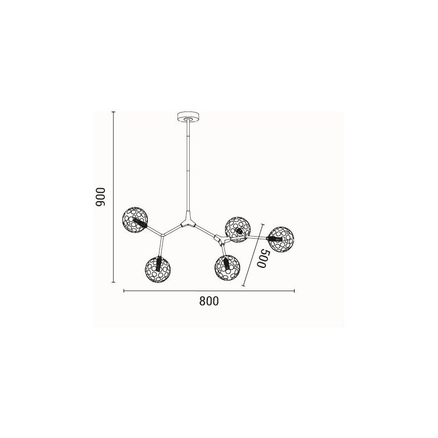 Lampadario a sospensione con supporto rigido 5xG9/15W/230V grigio