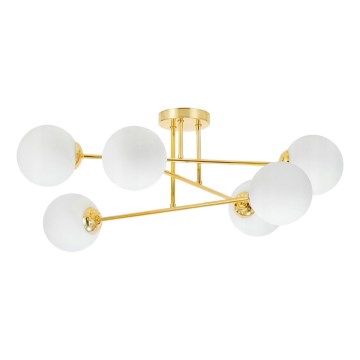 Lampadario a sospensione con supporto rigido 6xE27/35W/230V diametro 80 cm oro