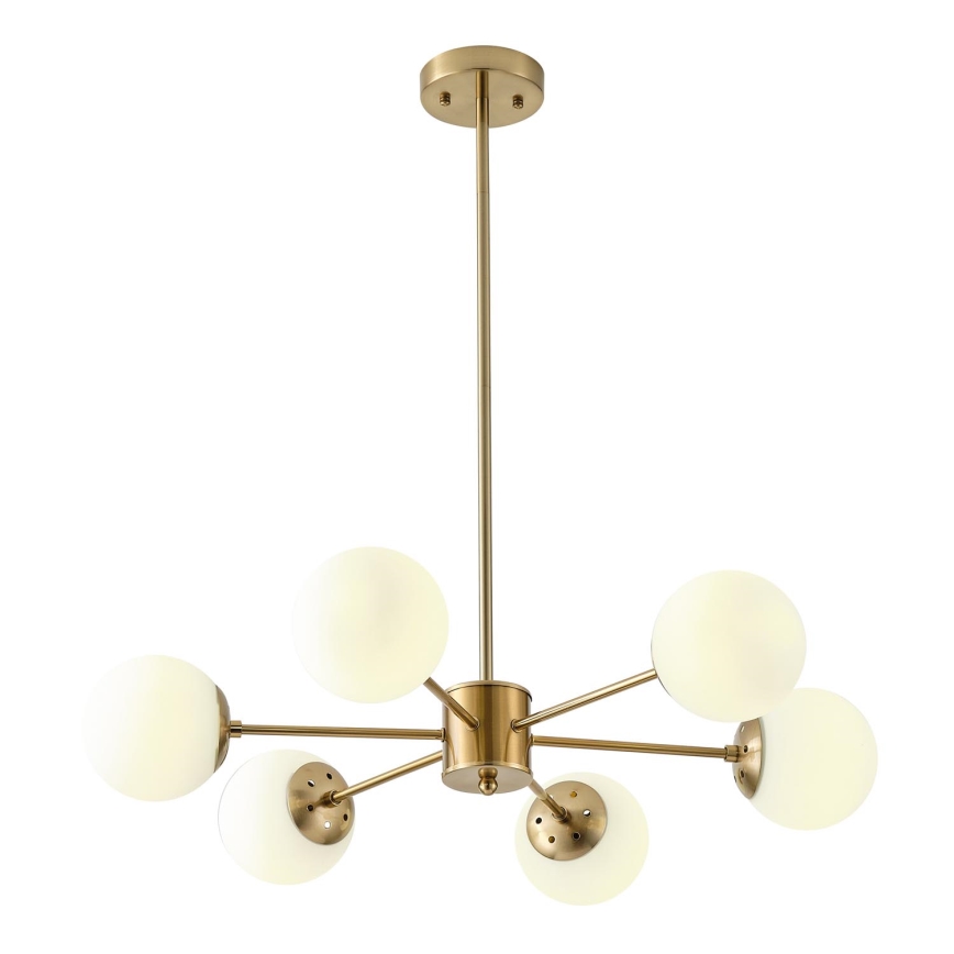 Lampadario a sospensione con supporto rigido 6xE27/40W/230V ottone