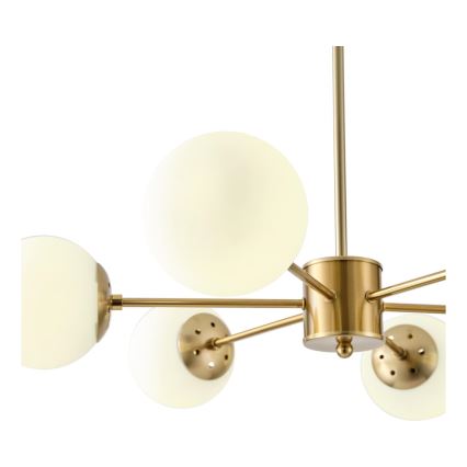 Lampadario a sospensione con supporto rigido 6xE27/40W/230V ottone