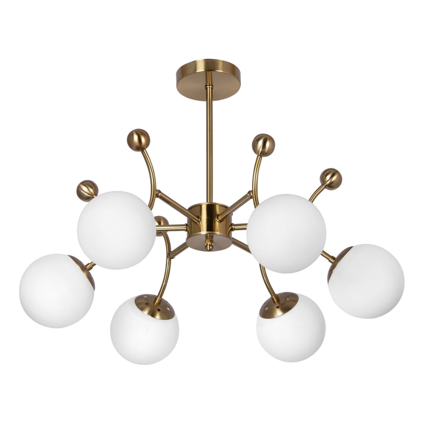 Lampadario a sospensione con supporto rigido 6xE27/60W/230V oro