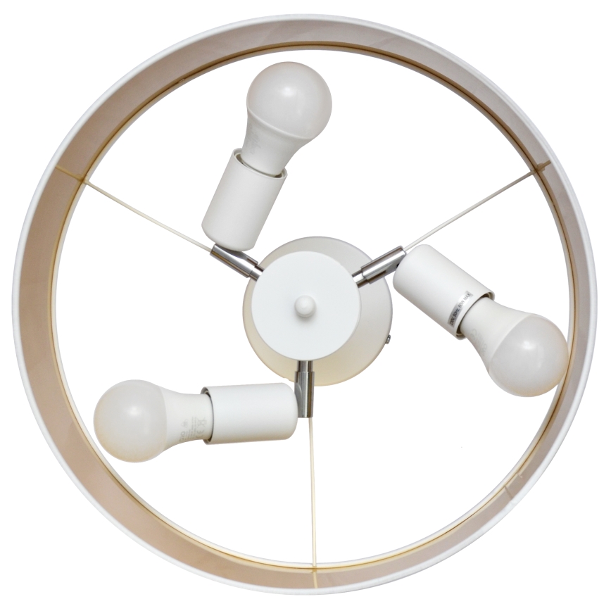 Lampadario a sospensione con supporto rigido ALBA 3xE27/15W/230V bianco/oro