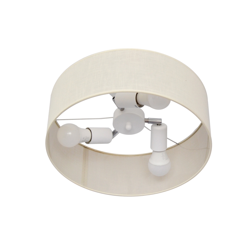 Lampadario a sospensione con supporto rigido ALBA 3xE27/15W/230V panna