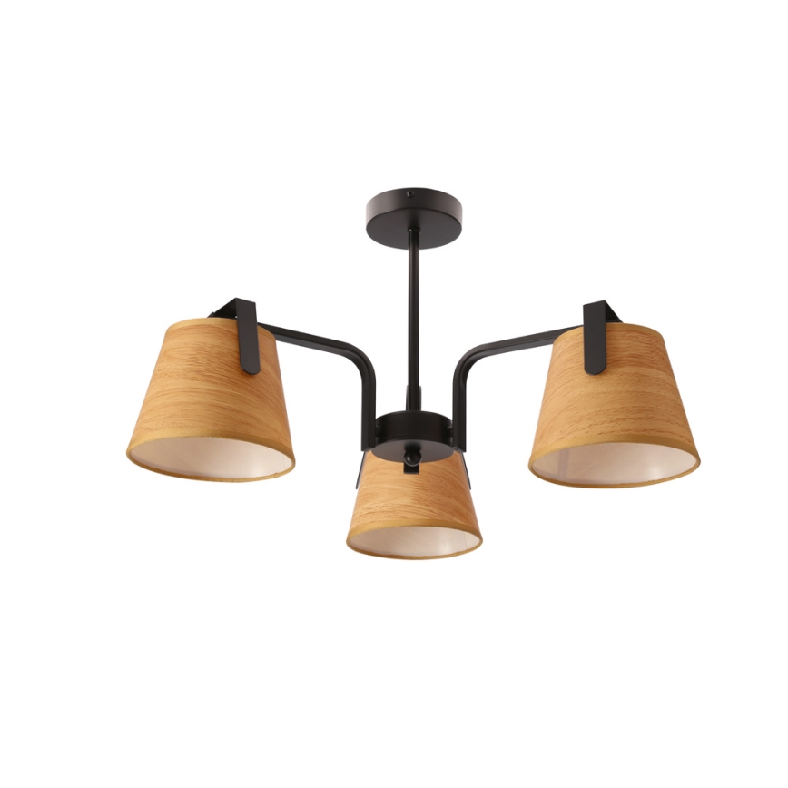 Lampadario a sospensione con supporto rigido AMBERG 3xE14/40W/230V marrone