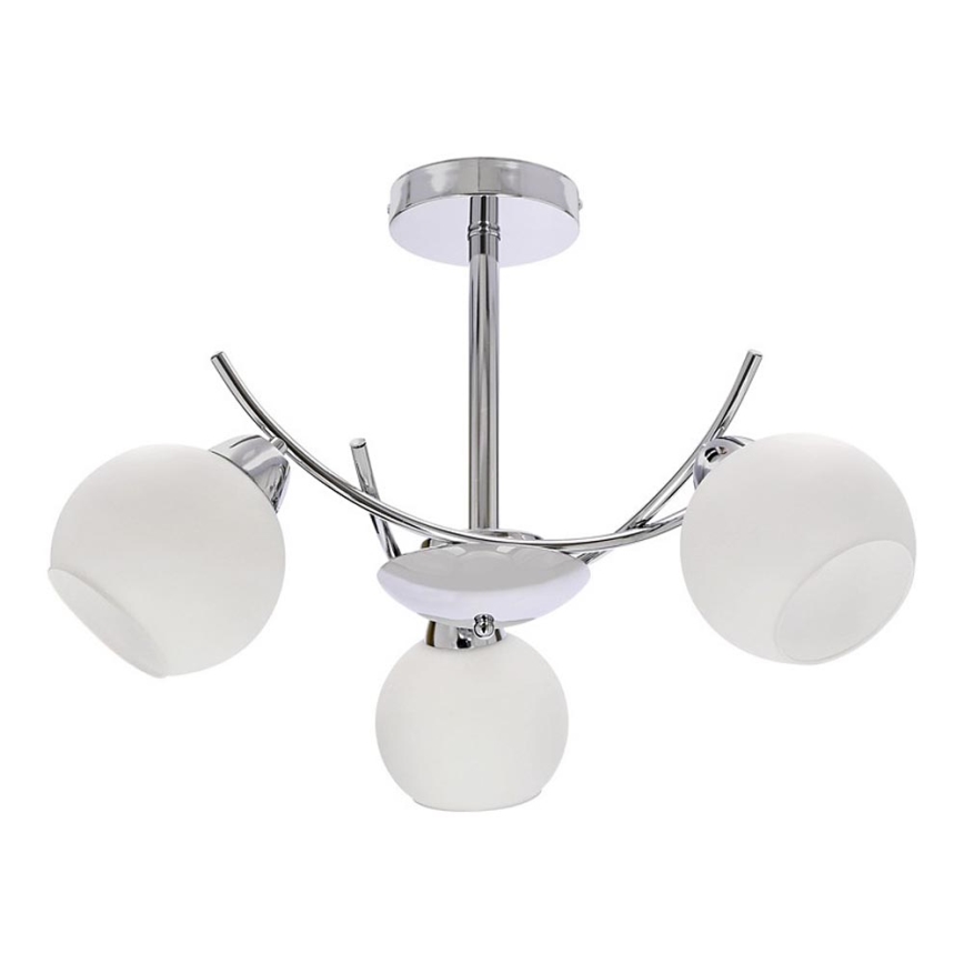Lampadario a sospensione con supporto rigido AMOS 3xE27/40W/230V cromo lucido