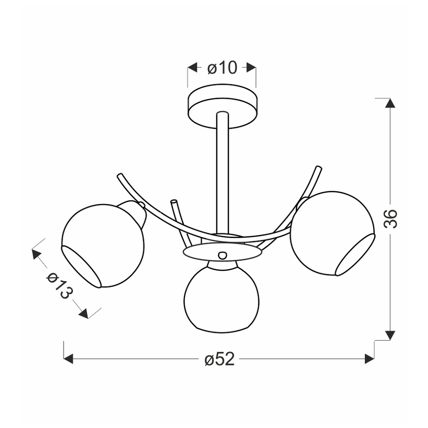 Lampadario a sospensione con supporto rigido AMOS 3xE27/40W/230V cromo lucido