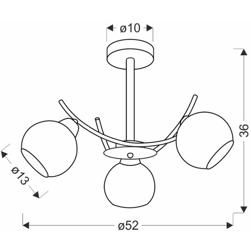 Lampadario a sospensione con supporto rigido AMOS 3xE27/40W/230V oro