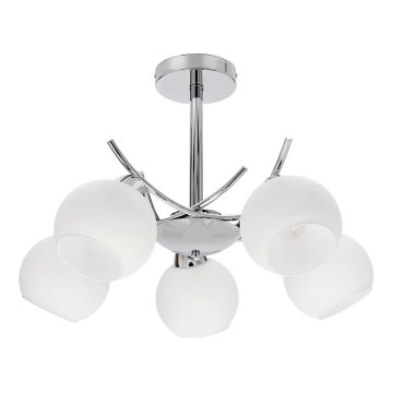 Lampadario a sospensione con supporto rigido AMOS 5xE27/40W/230V cromo lucido