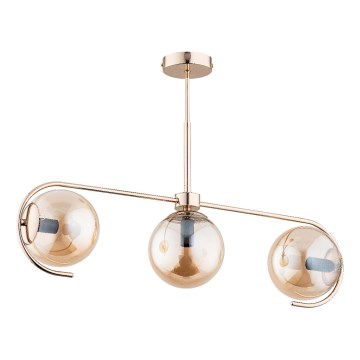 Lampadario a sospensione con supporto rigido ASTANA 3xE14/10W/230V oro