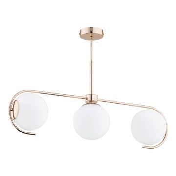 Lampadario a sospensione con supporto rigido ASTANA 3xE14/10W/230V oro