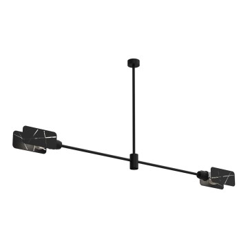Lampadario a sospensione con supporto rigido ASTRA 2xE27/60W/230V nero