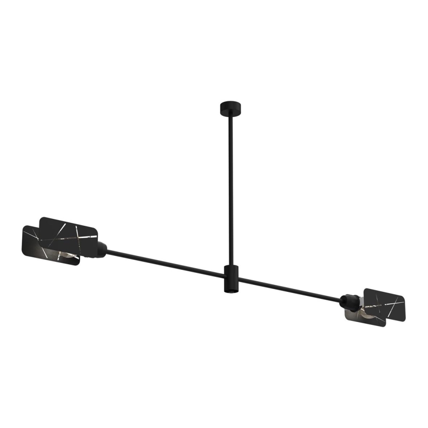 Lampadario a sospensione con supporto rigido ASTRA 2xE27/60W/230V nero
