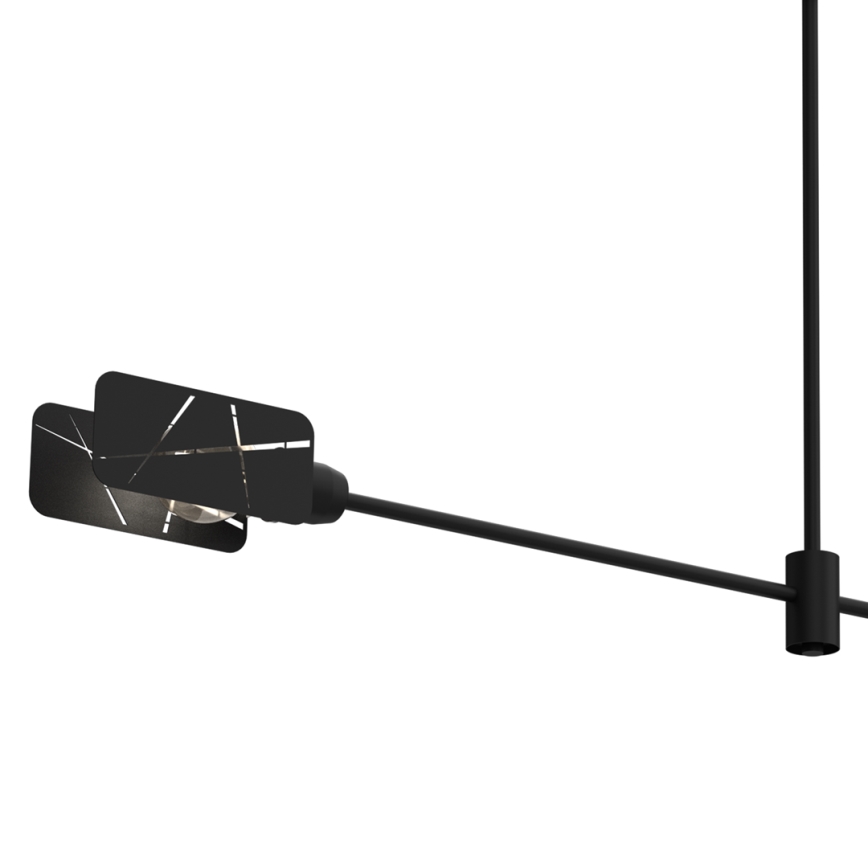 Lampadario a sospensione con supporto rigido ASTRA 2xE27/60W/230V nero
