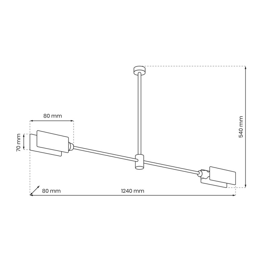 Lampadario a sospensione con supporto rigido ASTRA 2xE27/60W/230V nero