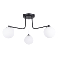 Lampadario a sospensione con supporto rigido ASTRAL 3xG9/8W/230V nero