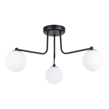 Lampadario a sospensione con supporto rigido ASTRAL 3xG9/8W/230V nero
