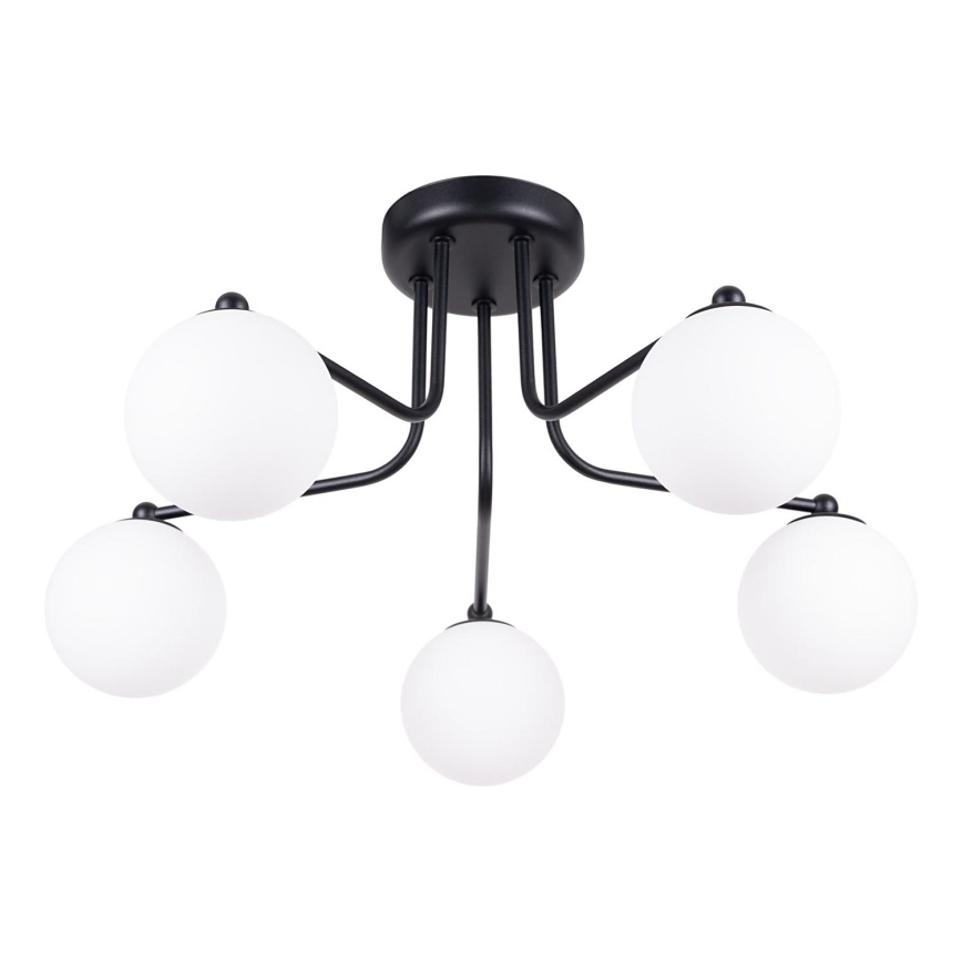 Lampadario a sospensione con supporto rigido ASTRAL 5xG9/8W/230V nero
