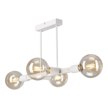 Lampadario a sospensione con supporto rigido ASTRID 4xE27/60W/230V bianco