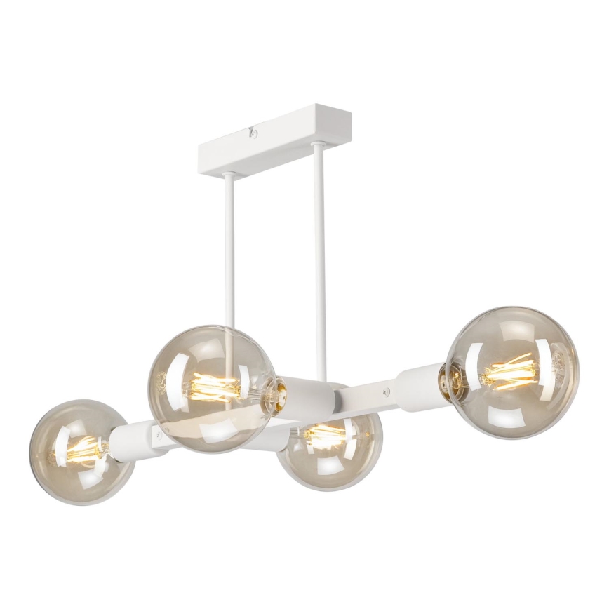 Lampadario a sospensione con supporto rigido ASTRID 4xE27/60W/230V bianco