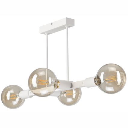 Lampadario a sospensione con supporto rigido ASTRID 4xE27/60W/230V bianco