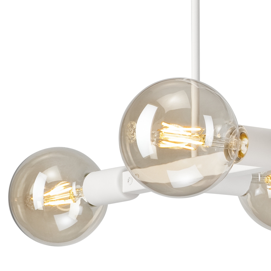 Lampadario a sospensione con supporto rigido ASTRID 4xE27/60W/230V bianco