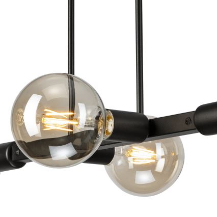 Lampadario a sospensione con supporto rigido ASTRID 4xE27/60W/230V nero