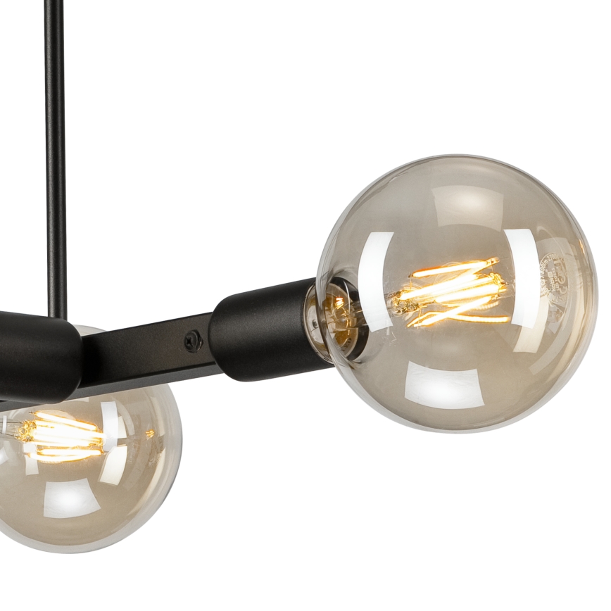 Lampadario a sospensione con supporto rigido ASTRID 4xE27/60W/230V nero
