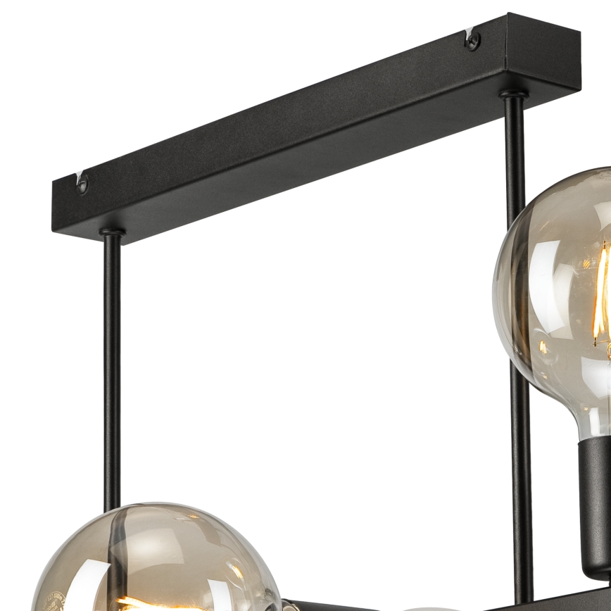 Lampadario a sospensione con supporto rigido ASTRID 6xE27/60W/230V nero